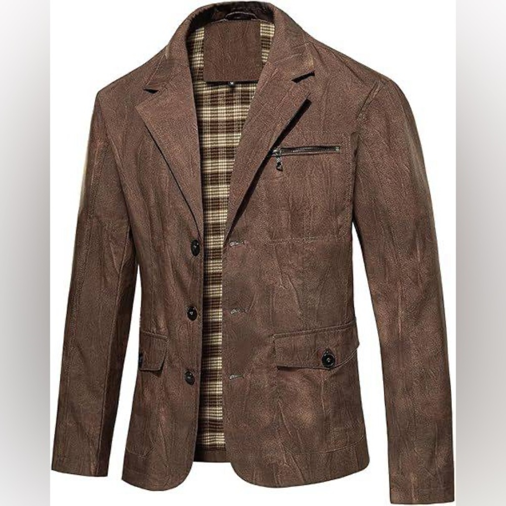 HOOD CREW - Size Small - Men’s Casual Sport Coat / Blazer - Brown